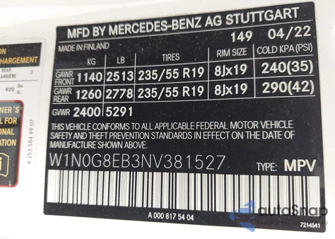 2022 Mercedes-Benz Glc 300 4Matic Suv z USA, uszkodzony, nr VIN W1N0G8EB3NV381527